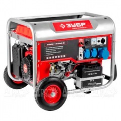 Бензогенератор Зубр ЗЭСБ-5500-ЭНА 5.5 кВт с автозапуском, колесами и рукояткой в Йошкар-Оле