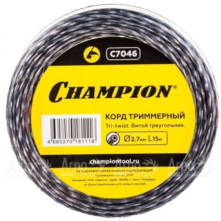 Корд триммерный Champion Tri-twist 2.7мм, 15м (витой треугольник)  в Йошкар-Оле