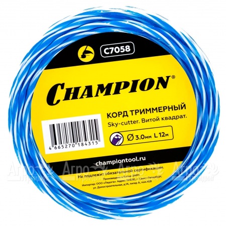 Корд триммерный Champion Sky-cutter 3.0мм, 12м (витой квадрат)  в Йошкар-Оле