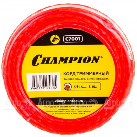 Корд триммерный Champion Twisted Square 1.6мм, 15м (витой квадрат) в Йошкар-Оле