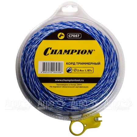 Корд триммерный Champion Sky-cutter 2.4мм, 87м (витой квадрат)+нож  в Йошкар-Оле