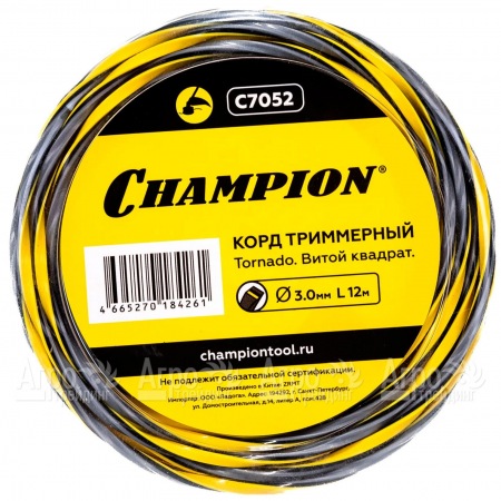 Корд триммерный Champion Tornado 3.0мм, 12м (витой квадрат)  в Йошкар-Оле