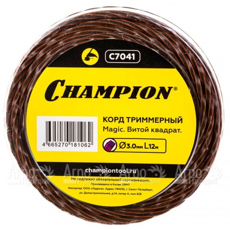 Корд триммерный Champion Magic 3мм, 12м (витой квадрат)  в Йошкар-Оле