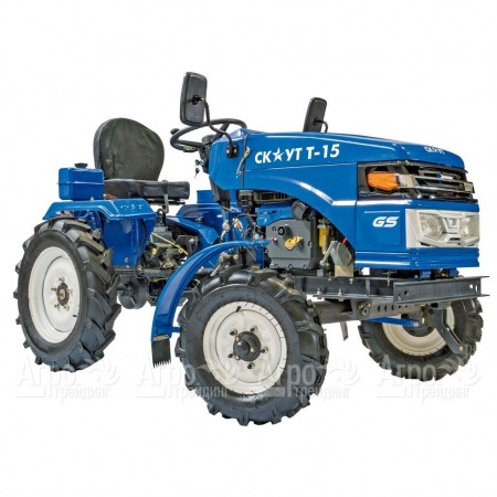 Многофункциональный минитрактор Garden Scout (Скаут) T-15DIF VT + двухкопрусный плуг + почвофреза в Йошкар-Оле