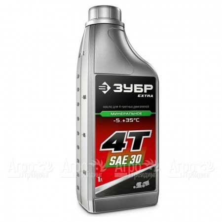 Масло минеральное Зубр Extra 4Т-SAE 30 1 л для 4-х тактных двигателей в Йошкар-Оле