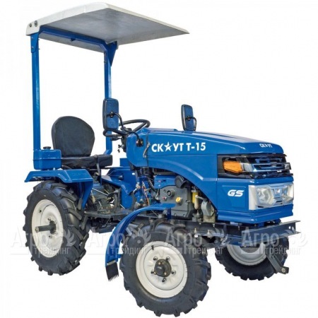 Многофункциональный минитрактор Garden Scout (Скаут) T-15DIF VT + почвофреза + двухкопрусный плуг + навес в Йошкар-Оле