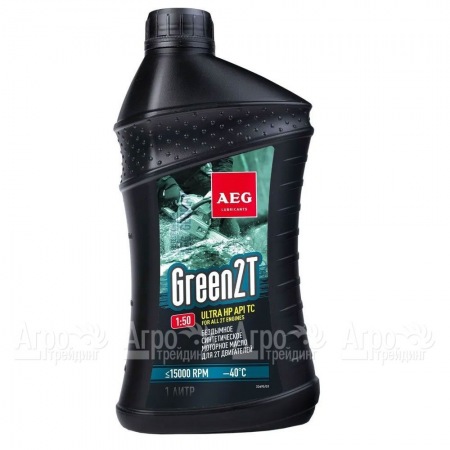 Масло синтетическое AEG Green HP 2T Motor Oil API TC 1 л для 2-х тактных двигателей  в Йошкар-Оле