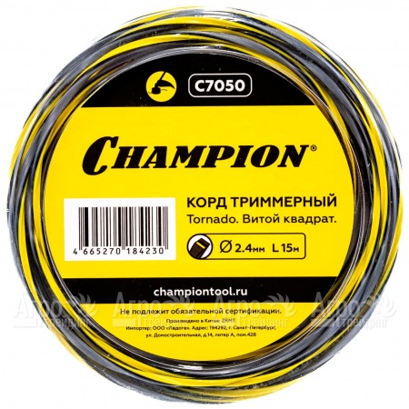 Корд триммерный Champion Tornado 2.4мм, 15м (витой квадрат)  в Йошкар-Оле